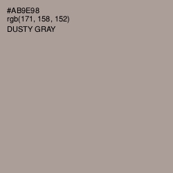 #AB9E98 - Dusty Gray Color Image